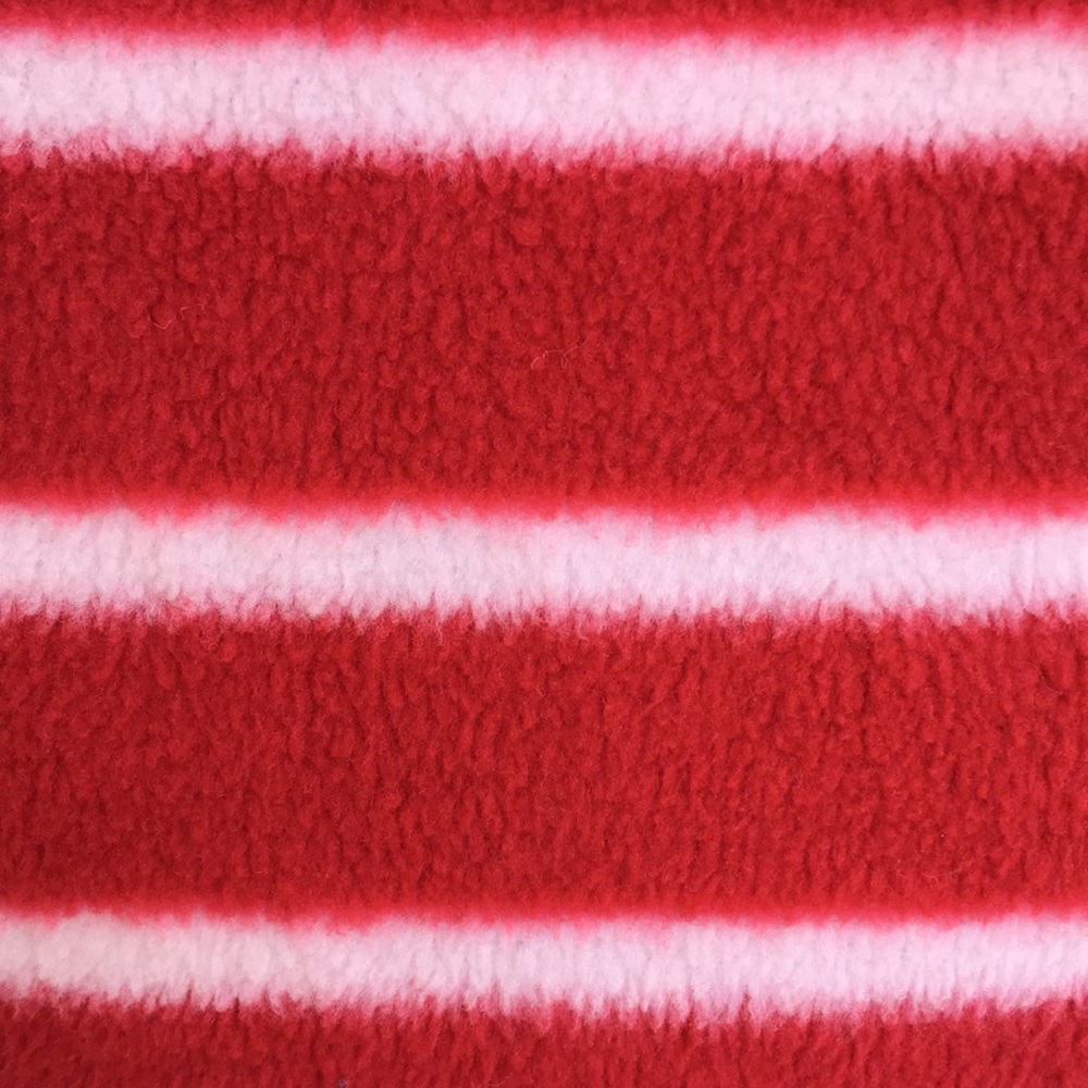 NWOT Red & White Striped Lands End Pullover Fleece - Picture 3 of 7